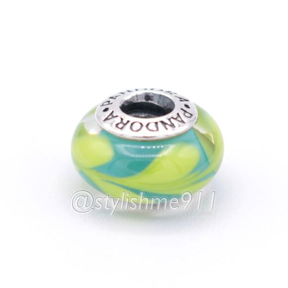 Authentic PANDORA Aqua and Green Swirl Charm - 790673 - Picture 7 of 10